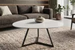 Konferenční stolek MARVELOUS 90 CM keramika vzhled bílý mramor Konferenční stolek MARVELOUS 90 CM keramika vzhled bílý mramor