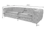 Pohovka MODERN BAROCCO 240 CM tmavě šedá samet Pohovka MODERN BAROCCO 240 CM tmavě šedá samet