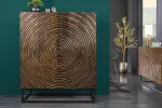 Vysoká komoda ZEN CIRCLE 120 CM masiv mango - hnědá / černá