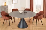 Kulatý jídelní stůl SIGNATURE 135 CM šedá/černá keramika