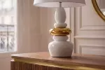 Stolní lampa s nastavitelným stínidlem STONES OF ZEN 70 CM bílá/zlatá