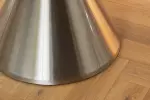 Kulatý jídelní stůl ELEGANCIA 130 CM černá/chrom umělý mramor
