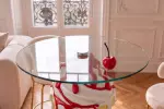 Barový stolek ICE CREAM 90 CM červený/bílý