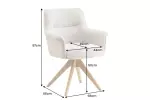 2SET jídelní židle LE GRAND 180° šedá/přírodní žinylková tkanina