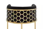 Barová židle ELEGANCE 88 CM černá/zlatá samet