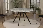 Kulatý jídelní stůl ATELIER 120 CM šedá/černá melaminová dýha Kulatý jídelní stůl ATELIER 120 CM šedá/černá melaminová dýha