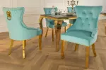 2SET židle CASTLE DELUXE S RUKOJETÍ světle modrá samet