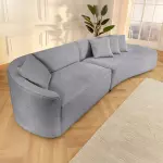 Pohovka ATELIER XXL 330 CM šedá colin bouclé