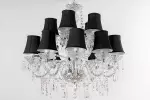 Sada 15 stínidel CHANDELIER černá