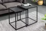 2SET konferenční stolek MOUNTAIN SOUL 45/40 CM černá kamenná dýha