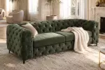 Pohovka MODERN BAROCCO 235 CM tmavě zelená samet