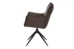 2SET jídelní židle VOGUE hnědá/černá umělá kůže otočná