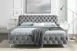 Postel MODERN BAROCCO 180x200 CM šedá samet