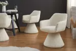 Jídelní židle AMBIENTO béžová žinylková tkanina otočná