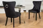2SET zámecká židle CASTLE S RUKOJETÍ černá samet