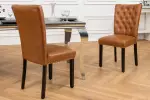 2SET zámecká židle CASTLE koňakově hnědá umělá kůže
