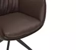 2SET jídelní židle VOGUE hnědá/černá umělá kůže otočná
