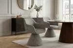 Jídelní židle AMBIENTO šedá žinylková tkanina otočná Jídelní židle AMBIENTO šedá žinylková tkanina otočná