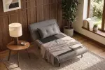 Rozkládací křeslo SMART MULTIFUNCTION 100 CM šedé samet Rozkládací křeslo SMART MULTIFUNCTION 100 CM šedé samet