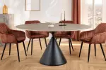 Kulatý jídelní stůl SIGNATURE 135 CM šedá/černá keramika