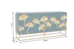 Komoda GINKGO 3D 160 CM tyrkysová/zlatá masiv mango