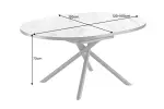 Kulatý jídelní stůl MIKADO MRAMOR 120-160 CM keramika rozkládací