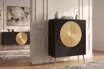 Vysoká komoda AURUM 120 CM černá/zlatá masiv mango Vysoká komoda AURUM 120 CM černá/zlatá masiv mango