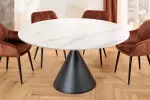 Kulatý jídelní stůl SIGNATURE 135 CM bílá/černá keramika
