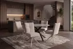 Jídelní židle LUGANO otočná 360° taupe/béžová žinylková tkanina Jídelní židle LUGANO otočná 360° taupe/béžová žinylková tkanina