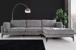 Rohová pohovka MANHATTAN 295 CM šedá texturovaná tkanina pravá