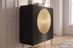 Vysoká komoda AURUM 120 CM černá/zlatá masiv mango Vysoká komoda AURUM 120 CM černá/zlatá masiv mango