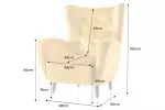 Křeslo ušák DON tmavě žluté samet