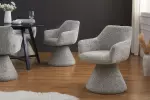 Jídelní židle AMBIENTO šedá žinylková tkanina otočná