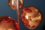 Stojací lampa LIQUID DIAMOND 170 CM měděná