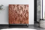 Vysoká komoda DUNE 3D 120 CM ořechově hnědá masiv akácie