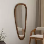 Oválné zrcadlo ORGANIC 165 CM ořechový vzhled