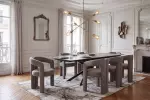 Designová jídelní židle ARCH greige žinylková tkanina Designová jídelní židle ARCH greige žinylková tkanina