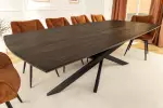 Jídelní stůl SIGNUM 220 CM tmavě hnědá šedá masiv mango