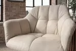 2SET jídelní židle PAPILLON béžová/černá pravá kůže otočná