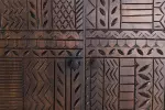 Komoda TRIBAL 3D 180 CM hnědá masiv mango