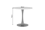 Bistro stůl LYON 80 CM keramika vzhled bílý mramor