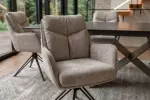 2SET jídelní židle PROMETHEUS otočná 180° taupe/černá samet