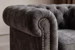 Křeslo CHESTERFIELD šedé samet Křeslo CHESTERFIELD šedé samet