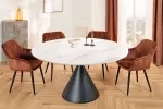 Kulatý jídelní stůl SIGNATURE 135 CM bílá/černá keramika