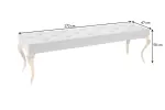 Lavice MODERN BAROCCO GOLD 170 CM ušlechtilá šedá samet