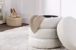 Taburet s ÚP VOQUE 50 CM krémově bílá colin bouclé