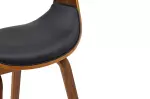 Jídelní židle MANHATTAN II černá umělá kůže/dýha ořech