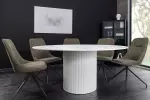 Kulatý jídelní stůl UNIQUE 120 CM bílý mramor/bílá