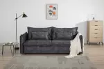 Rozkládací pohovka APARTMENT 3M 215 CM šedá samet