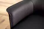2SET jídelní židle LE GRAND 180° černá/černá pravá kůže/texturovaná tkanina